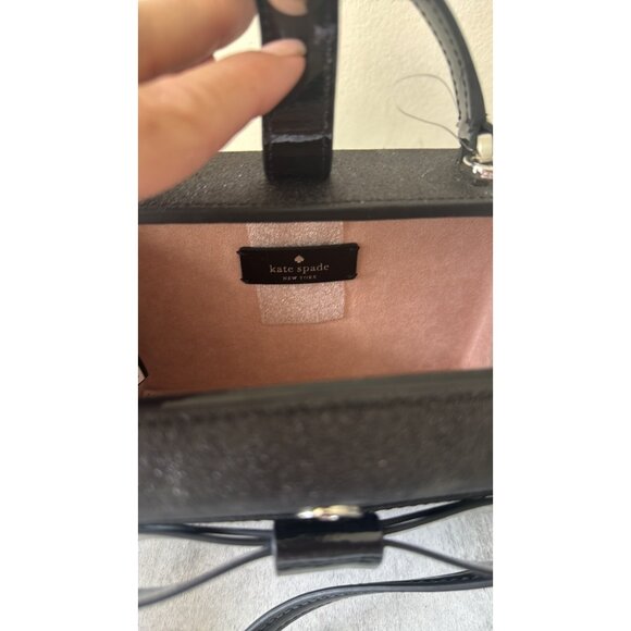 Kate Spade Wrapping Party Gift Box Glittering Crossbody Handbag Black - Picture 12 of 14